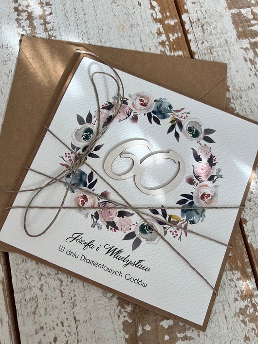 kartki scrapbooking Kartka z personalizacją z okazji 60 rocznicy ślubu