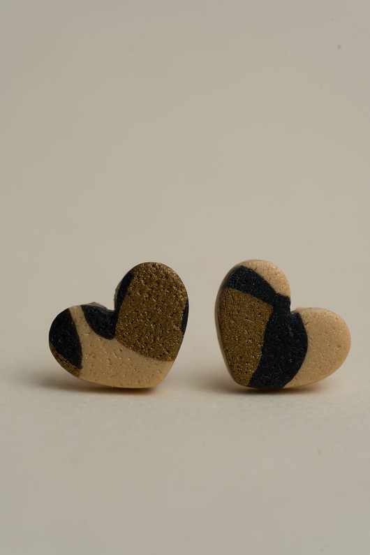 kolczyki z masy plastycznej Pojedyncze sztyfty pastylki SERDUSZKA