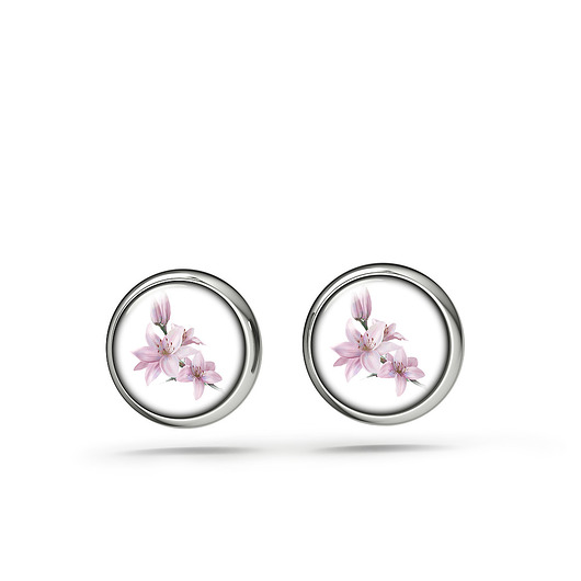 kolczyki szklane Kolczyki sztyfty - Lilia - mini