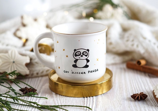 kubki Świąteczny Kubek gdy Śliczna Panda
