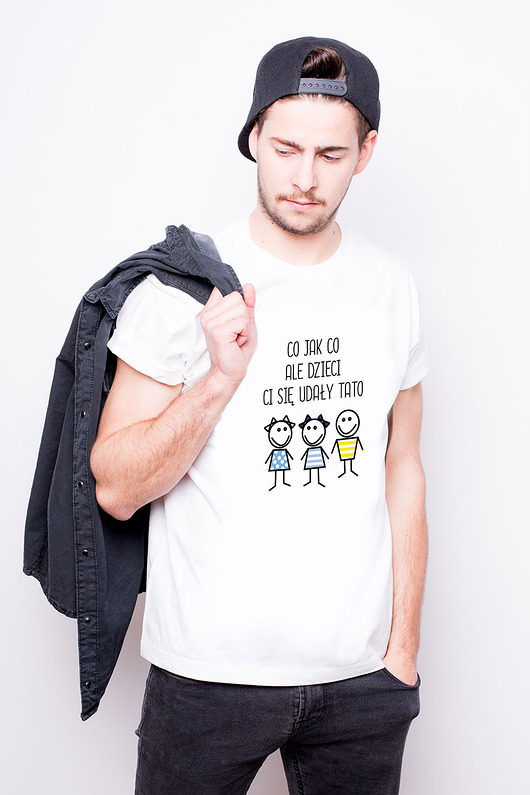 T-shirt męski dla taty (Dzień Ojca)-2 córki syn AllbagAllprints