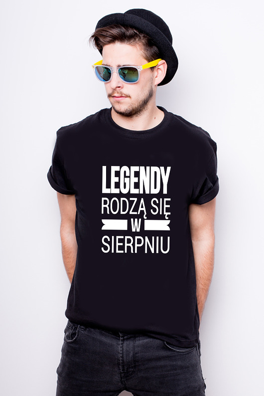T-shirt męski - legendy rodzą się w sierpniu AllbagAllprints