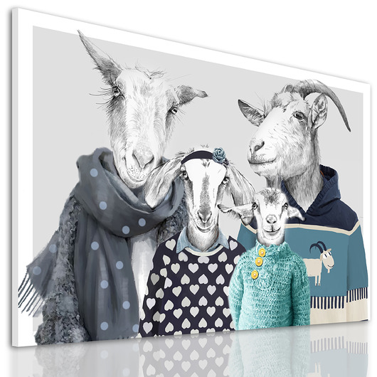 obrazy Obraz na płótnie -KOZY RODZINA 120x80cm