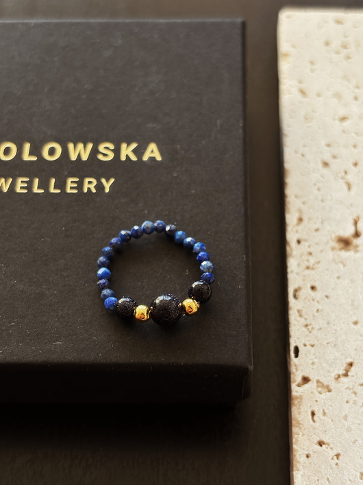 pierścionki elastyczne Pierścionek elastyczny Lapis Lazuli i Noc Kairu