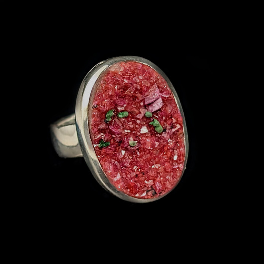 pierścionki srebrne Pierścionek kryształy kobaltokalcytu