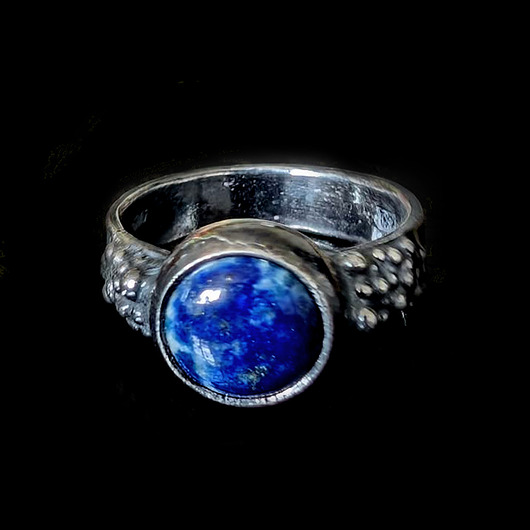 pierścionki srebrne Pierścionek lapis w deszczu srebra