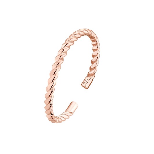 pierścionki złote Skręcana obrączka z różowego złota