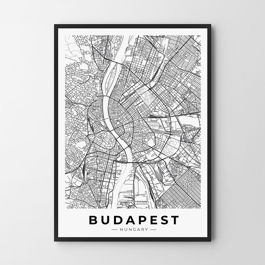 plakaty Plakat Budapeszt - mapa