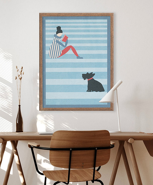 plakaty Plakat Czytanie na schodach - 50x70 cm