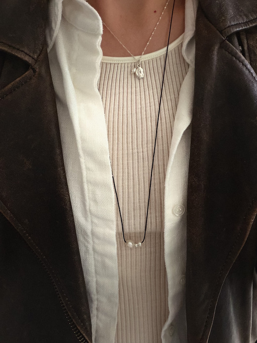 srebrne naszyjniki Naszyjnik 2 perły