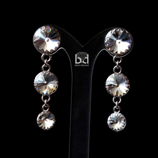 3 oczka - kryształ Swarovski na sztyfcie Black Diamond