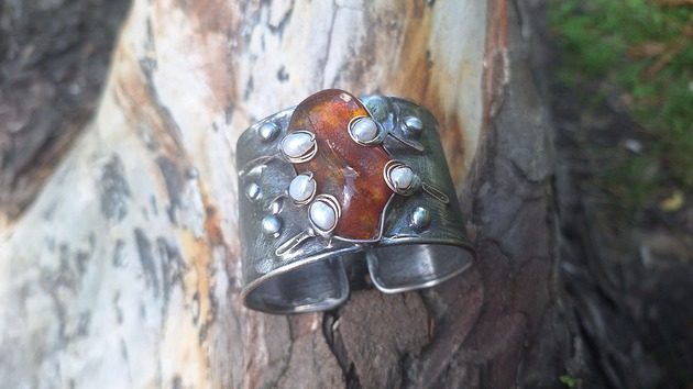bransoletki wire wrapping Nad morzem - bransoletka regulowana
