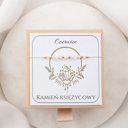 bransoletki złote Bransoletka kamień urodzeniowy - Czerwiec - K. księżycowy