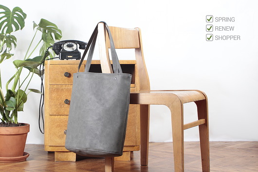 Shopper bag XL szara na zamek / torba na codzień hairoo