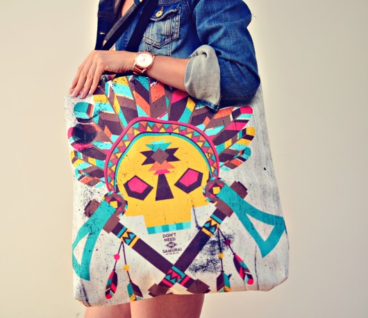 Tribe Warrior tote bag DONT NEED NO SAMURAI