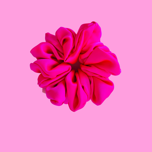 gumki do włosów Gumka jedwabna, scrunchie, frotka neonowa fuksja MAXI