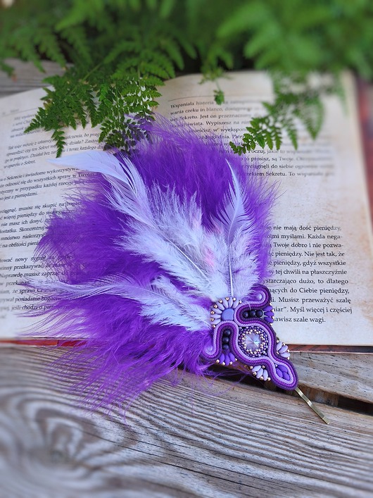 spinki i klamry do włosów Summer Feather wsuwka do włosów sutasz
