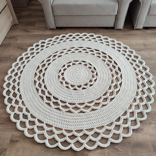 dywany Dywan szydełkowy okrągły ze sznurka 150cm