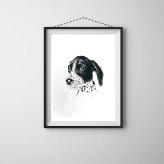 grafiki i ilustracje Portret psa na zamówienie - Rysunek do druku