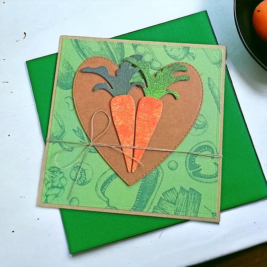 kartki scrapbooking Marchewkowa kartka ślubna, miłosna :: kartka uniwersalna