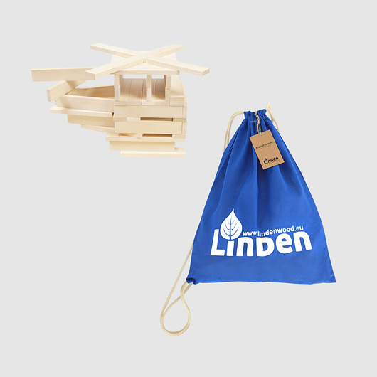 klocki i zabawki drewniane Zestaw 100 szt. klocków Linden w worku