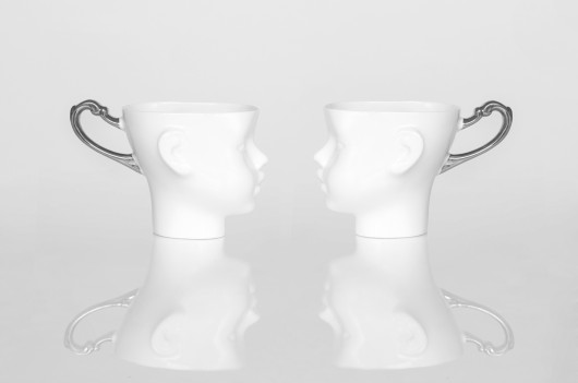 Kubki Główki zdobione platyną ENDE ceramics