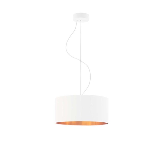 Biała lampa wisząca w stylu glamour HAJFA GOLD fi - 30 cm LYSNE