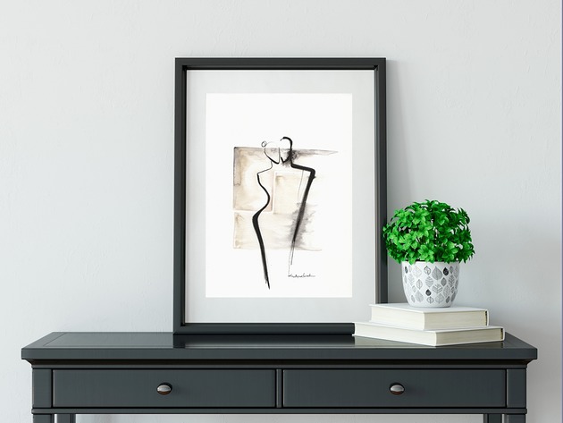 grafika A4 cm wykonana ręcznie MiniMalArt