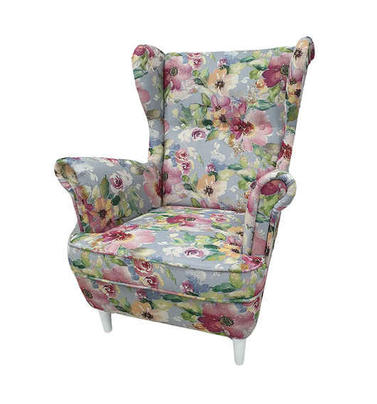 fotele Fotel uszak Flower Grey do salonu sypialni