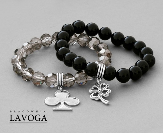Black diamond crystal & black agathe set. Lavoga