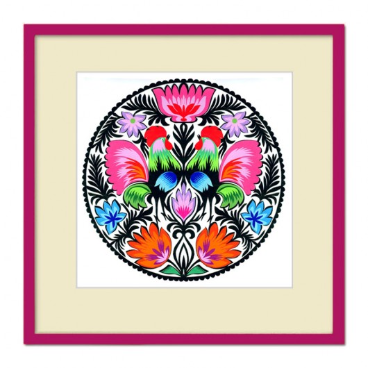 fusion of colors_ Roosters Art Papercut  na ludowo