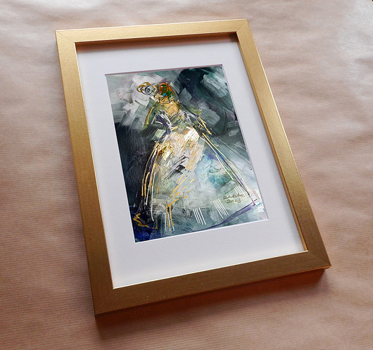 obrazy Lilka 11 - akwarela 16x24 cm unikat