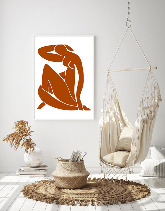 PLAKAT kobieta,Matisse,ilustracja,grafika black dot studio