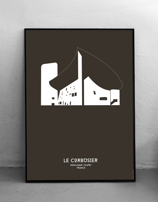 plakaty Kaplica Ronchamp - Le Corbusier  - plakat 50x70 cm