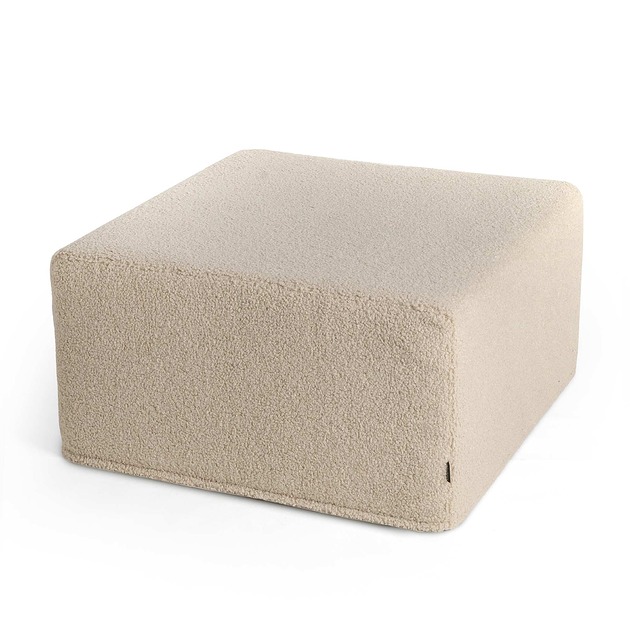 poduszki plecione Duża kwadratowa beżowa pufa Cozy 60x30