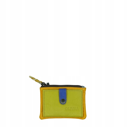 portfele damskie Portfel portfelik mały skórzany miejsce na bilon karty eko OLIVKA