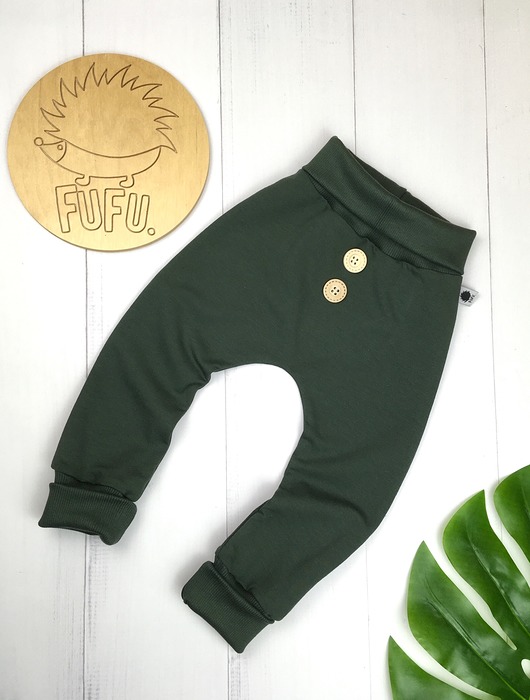 Spodenki rosnące z maluszkiem - khaki FuFu Handmade