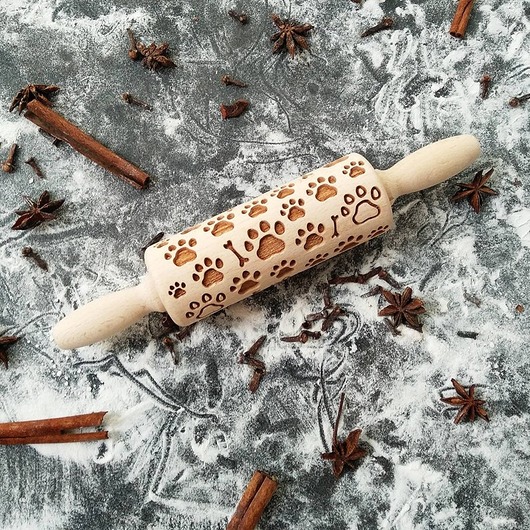 Psie łapki- mały wałek grawerowany Rolling Pin Collection
