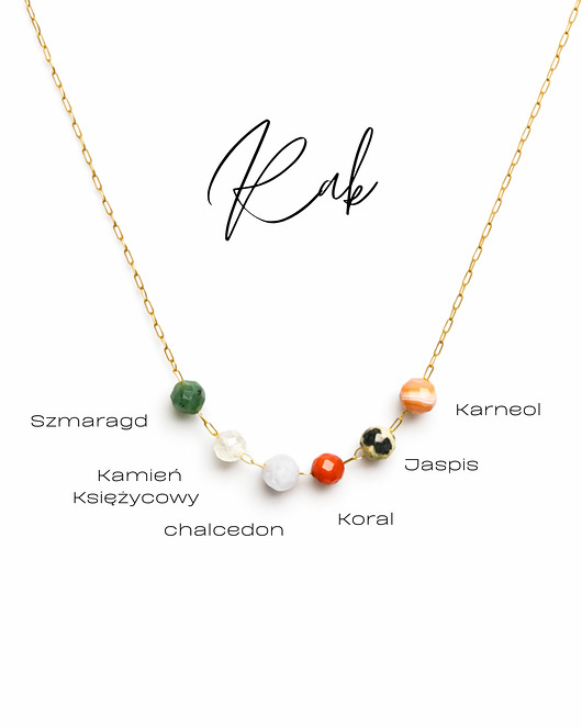 złote naszyjniki Twój ZODIAK, Naszyjnik Glam, Rak, złoty