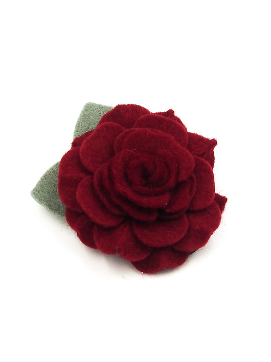 ozdoby do włosów dla dzieci Spinka do włosów kwiatek  Camelia dark red