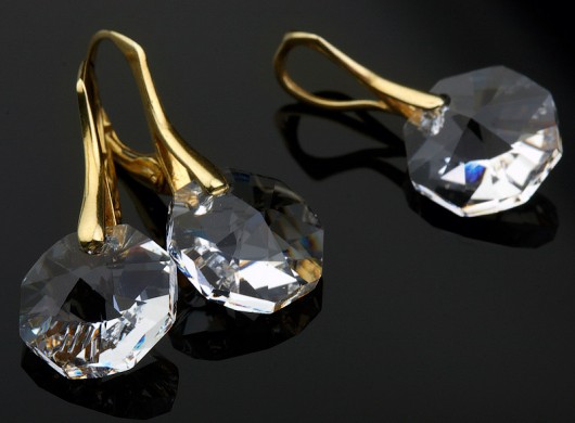 kryształ Swarovski crystal octagon - komplet w złocie mellody