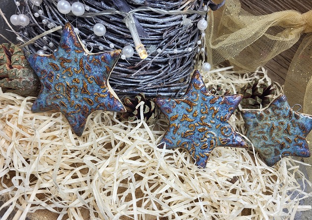 ozdoby choinkowe Zestaw ceramicznych zawieszek