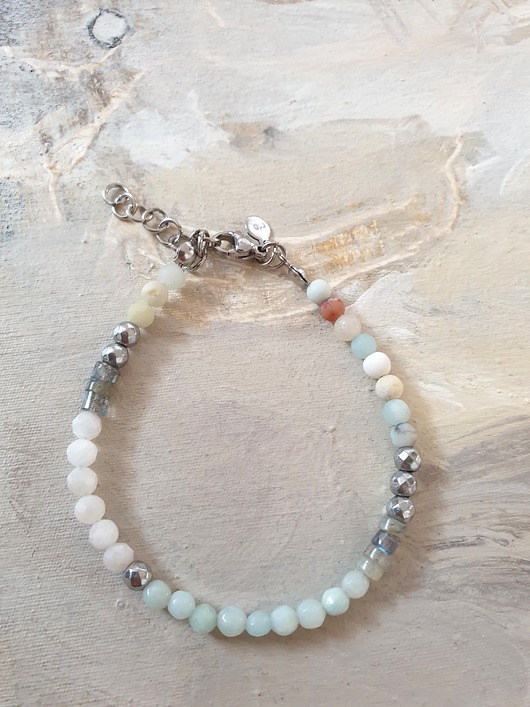 bransoletki z kamieni naturalnych Bransoletka NEO amazonit, labradoryt, kamień księżycowy