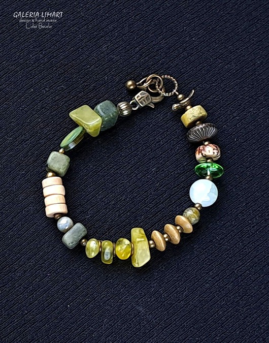 bransoletki z kamieni naturalnych Elegancka unikatowa bransoletka mix specjalnie dobranych minerałów #1 PREZENT