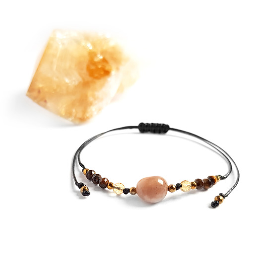 bransoletki z kamieni naturalnych Kamień słoneczny, cytryn, tygrysie oko i hematyt bransoletka