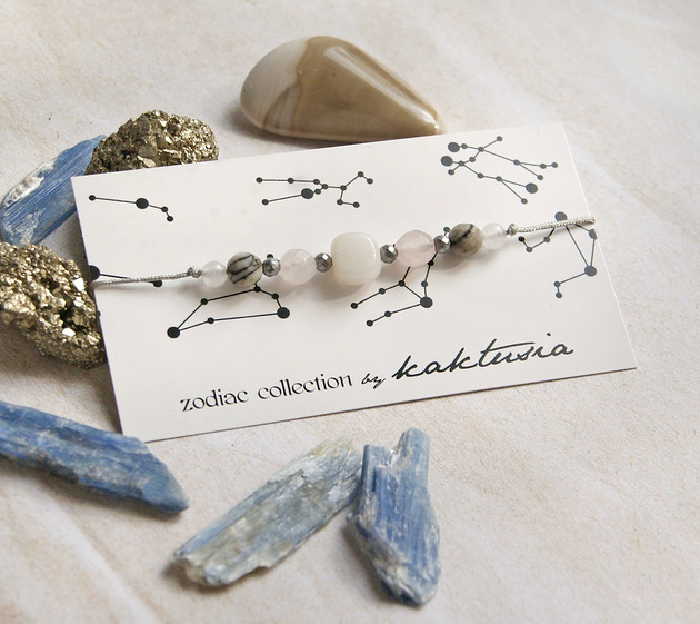 bransoletki z kamieni naturalnych WAGA - zodiac collection - KWARC, JADEIT, JASPIS