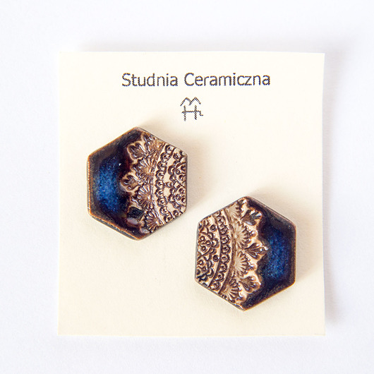 kolczyki ceramiczne Kolczyki ceramiczne heksagony