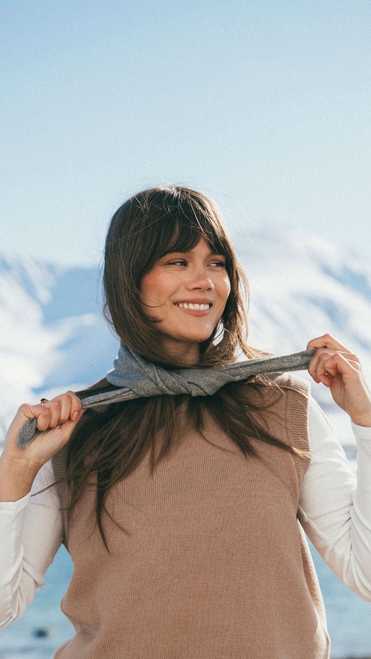 apaszki Apaszka Szara BIRUANG 100% etycznej wełny merino RWS