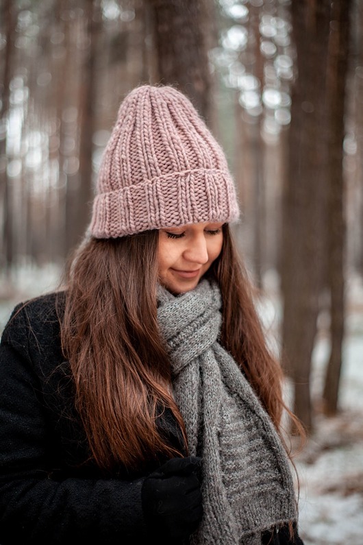czapki damskie Czapka beanie wełna 100%
