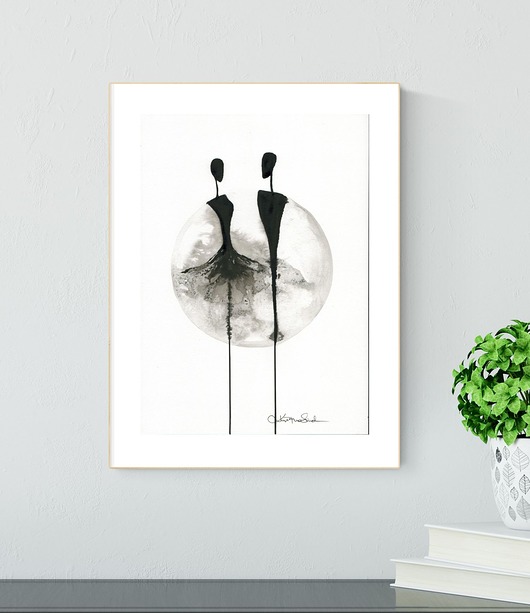 grafika A4 wykonana ręcznie, abstrakcja, Krystyna Siwek Art